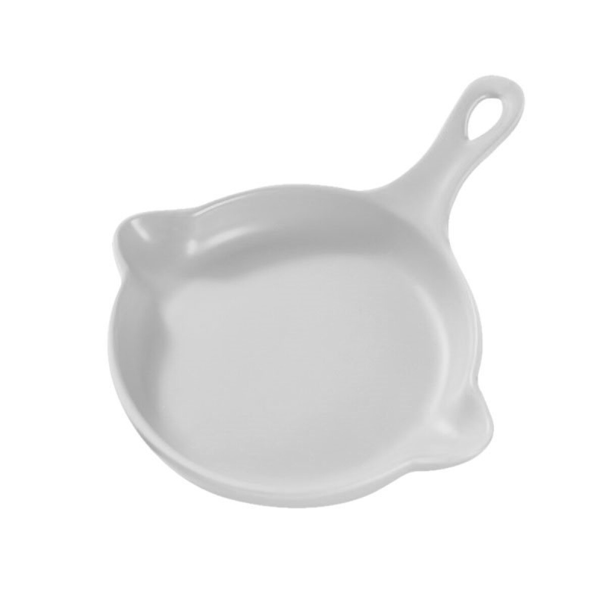 Plato Facetado de Cerámica Blanco Mate con Mango 