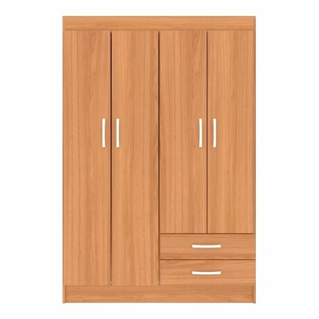 ROPERO MARRÓN 4 PUERTAS 2 CAJONES 183X105X40CM ( CON DETALLES ESTETICOS) 001