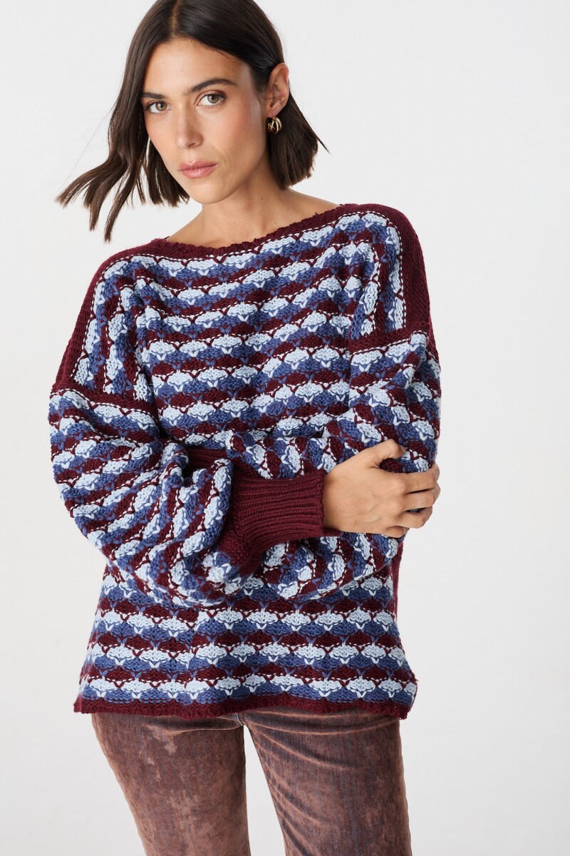 Sweater Wave Bordeaux