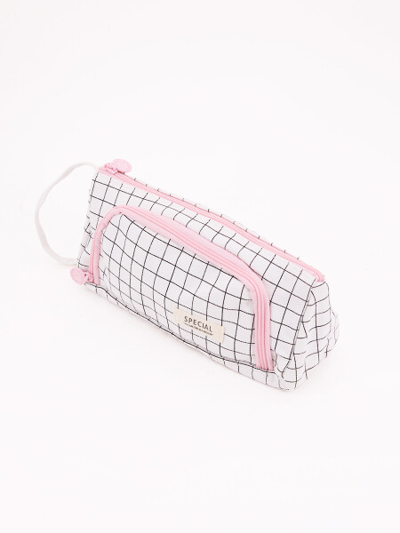 CARTUCHERA DOBLE CIERRE BLANCO