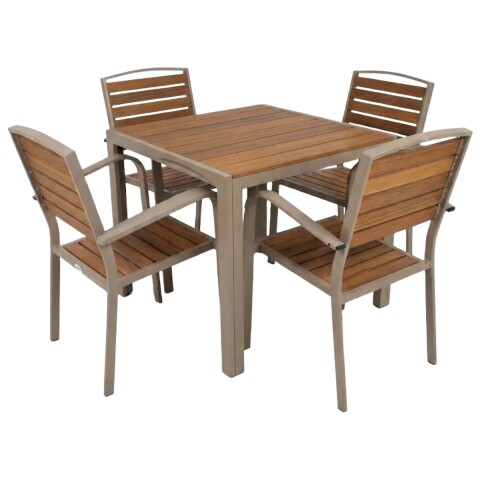 JGO MESA CUAD P/JARDIN BEIGE COMB 5PZAS Unica