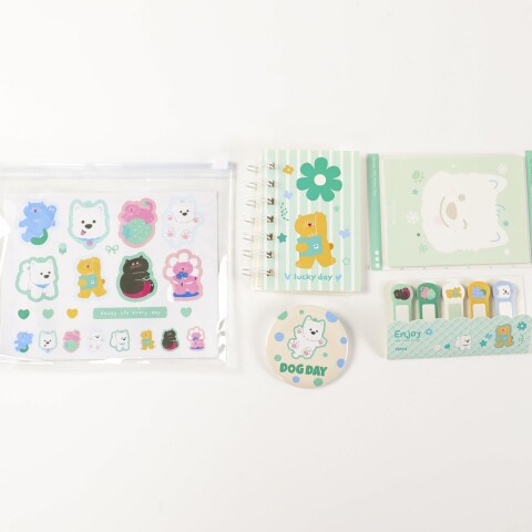 SET DE PAPELERÍA 5 PIEZAS CON CARTUCHERA PVC (DUODUO & MIMI / VERDE) SET DE PAPELERÍA 5 PIEZAS CON CARTUCHERA PVC (DUODUO & MIMI / VERDE)