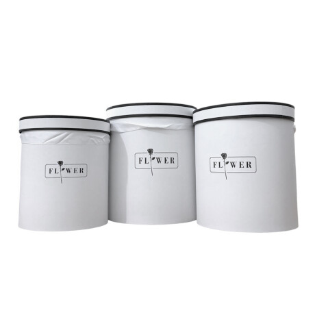 Caja Set x 3 Cilindro Grande Lisa Blancas