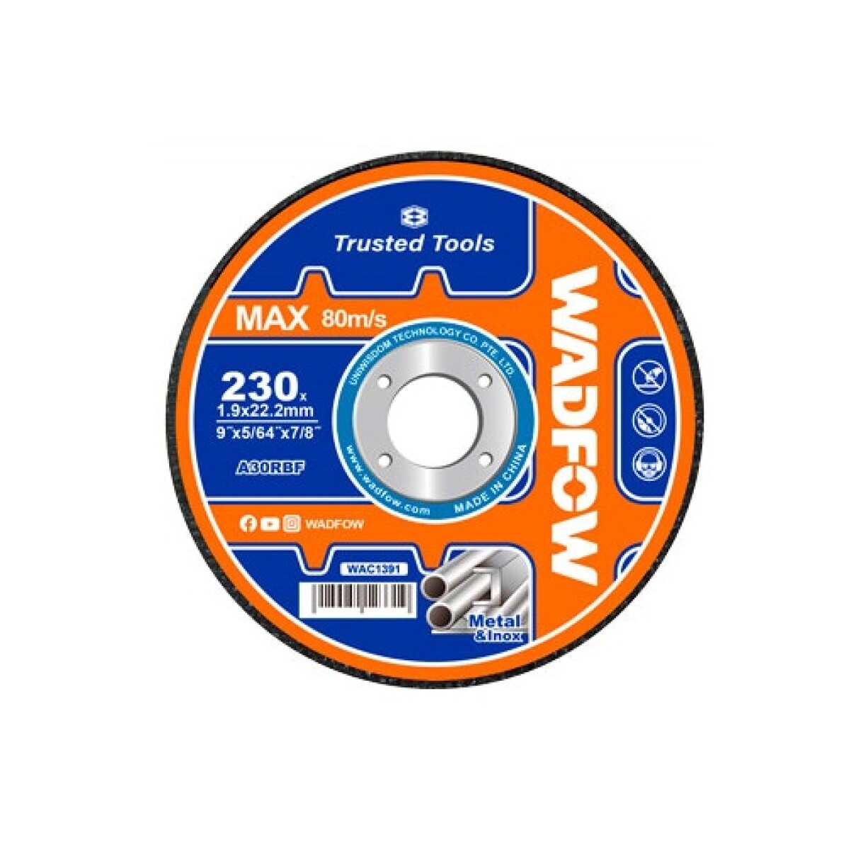 DISCO DE CORTE 9 PULG X 1.9MM WADFOW 