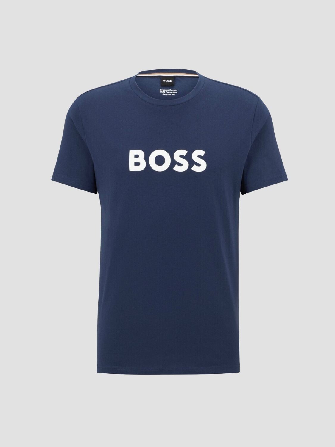 BOSS -Remera de algodón con logo, regular fit , T-shirt RN Azul