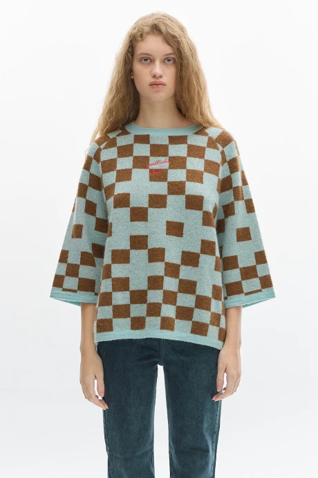 Knit T-shirt Roca Cloqué Aqua