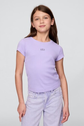 Remera Logo Ribbed Niña Warm Violet 568