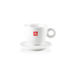 Taza para latte con plato: logo illy Taza para latte con plato: logo illy