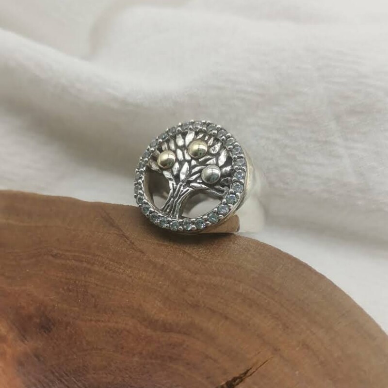 Anillo Árbol de la Vida en plata y oro Anillo Árbol de la Vida en plata y oro
