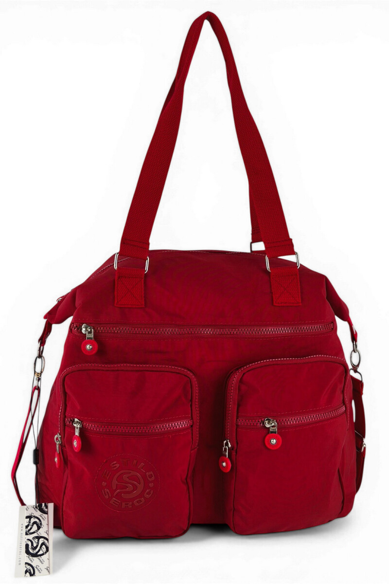 Bolso grande con bolsillos Rojo
