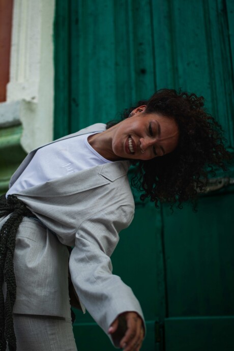 Blazer Sastre Lurex Gris