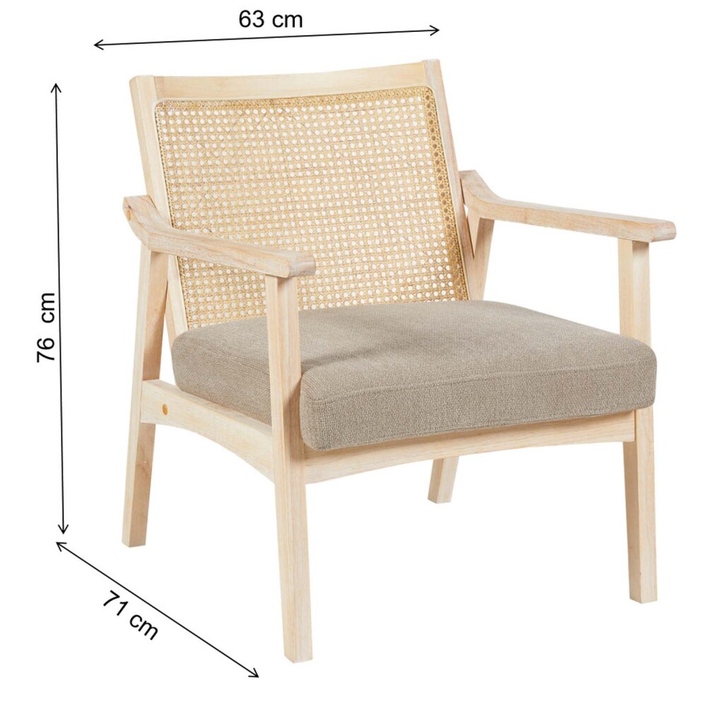 BUTACA MADERA-Y-TELA NATURAL-BEIGE DAKOTA NATURAL
