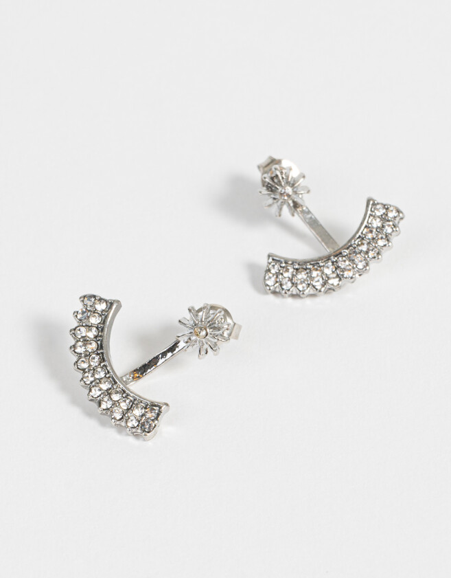 Aros Pasantes Strass Aros Con Strass - Plateado