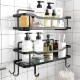 Set Estantes Organizador Baño Ducha Metal Adhesivo Ganchos Set Estantes Organizador Baño Ducha Metal Adhesivo Ganchos