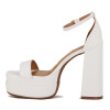 Sandalia Plataforma Mujer Vizzano Taco Alto Blanco