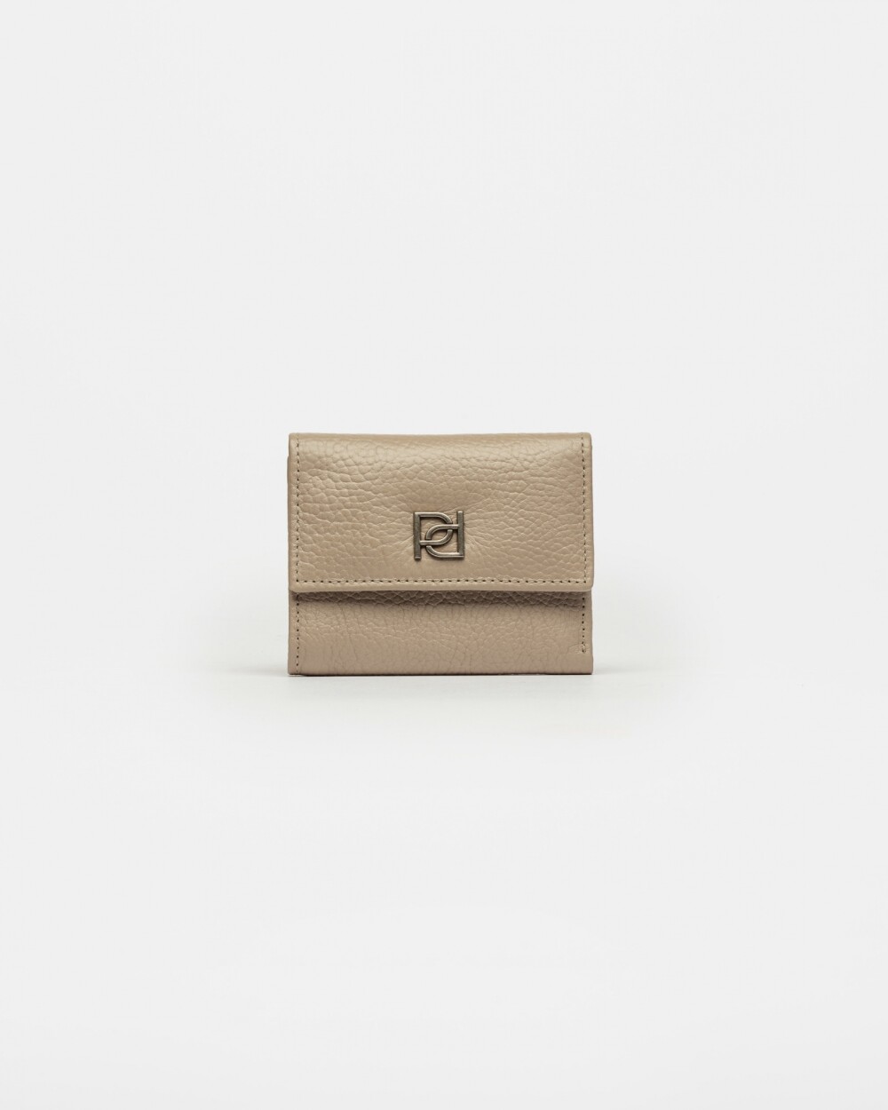 Billetera Ginger En Cuero Graneado Taupe