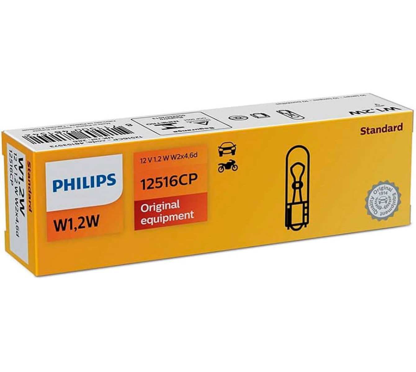 LAMPARA COMBO PACK 10 LAMPARA 12V 1.2W W2X4 6D PHILIPS 