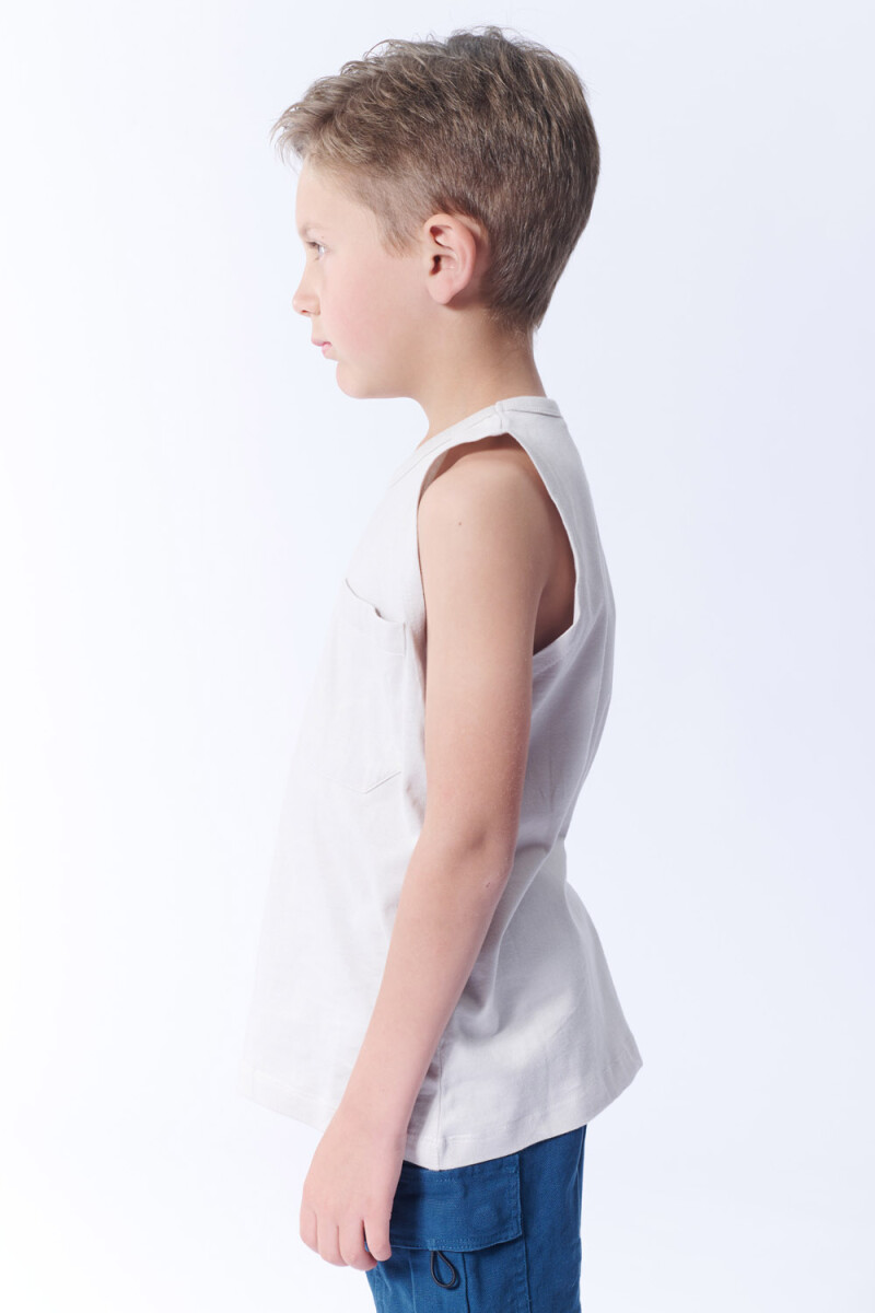 Musculosa Con Bolsillos Gris