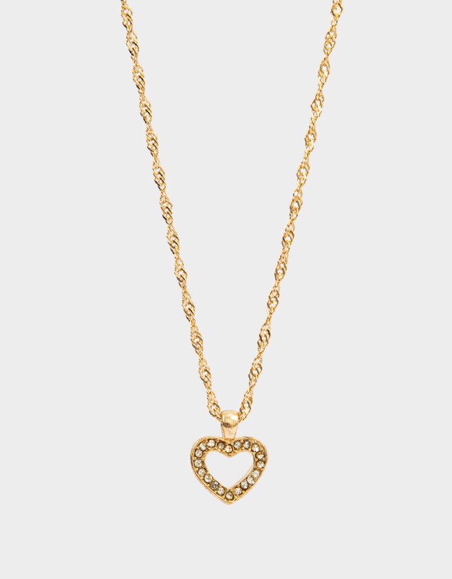 Cadena Corta con Dije Con strass Cadena Con Dije De Corazón - Dorado