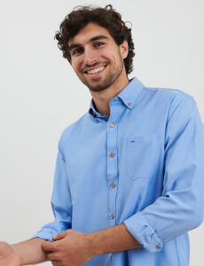 012487 CAMISA HARRINGTON LABEL Azul