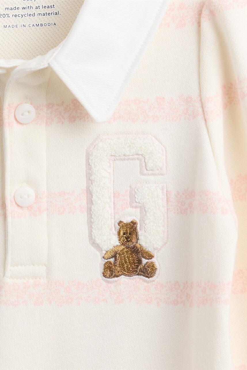 Enterito Rugby Bebé Pink Stripe