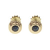 Caravanas doble virola de oro amarillo 18k y zafiros. Caravanas doble virola de oro amarillo 18k y zafiros.