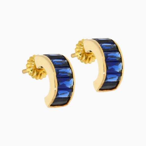 Tornillos en Oro 18K con circonias Rectangulares Tornillos En Oro 18k Con Circonias Rectangulares