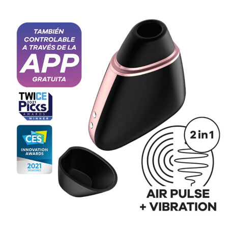 Vibrador Estimulador Air Pulse Love Triangle Satisfyer Negro Vibrador Estimulador Air Pulse Love Triangle Satisfyer Negro