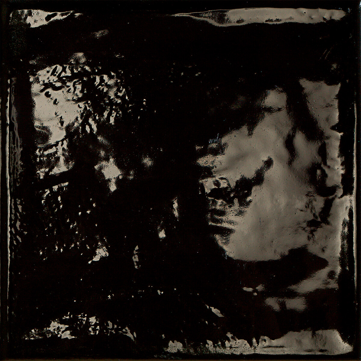Porcelanato Cuadrado 22X22 Brillo Negro Brillante Rain 