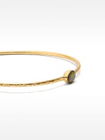 Pulsera Rígida Con Piedra verde