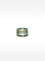 Anillo Efecto Triple Con Esmaltado multicolor