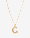 Cadena Corta con Dije Letras Collar Con Dije Inicial Letra "c" - Dorado