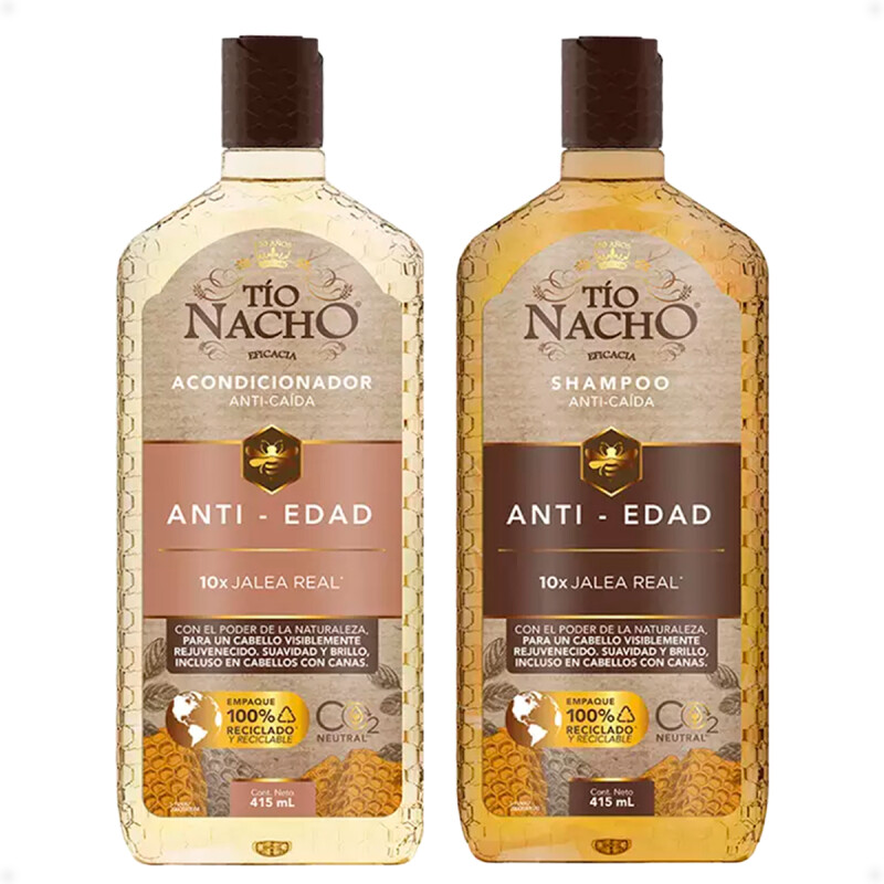 Pack Shampoo y Acondicionador Antiedad Jalea Real Tío Nacho de 415 ML Pack Shampoo y Acondicionador Antiedad Jalea Real Tío Nacho de 415 ML