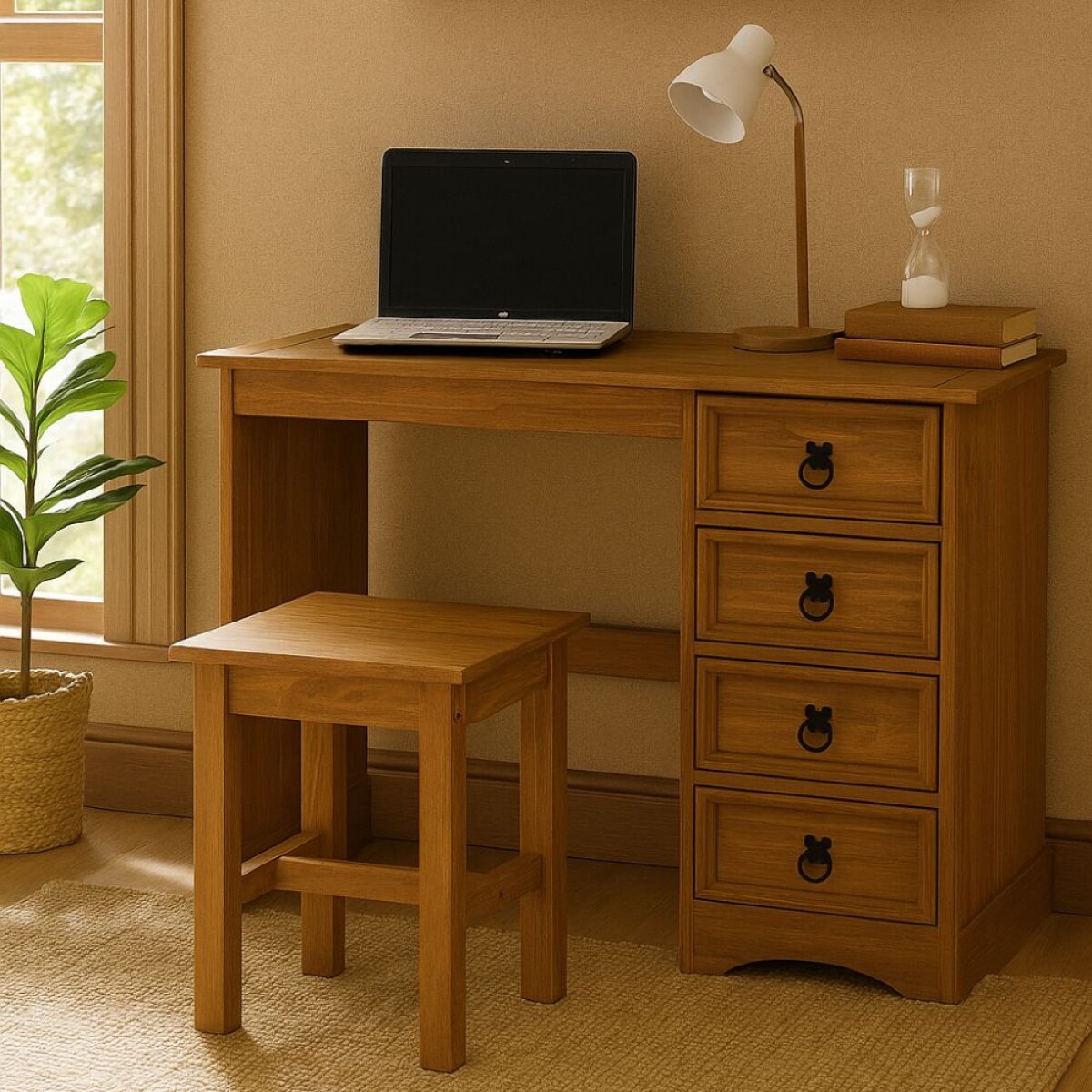 Escritorio 4 Cajónes Línea Naturale - Roble 