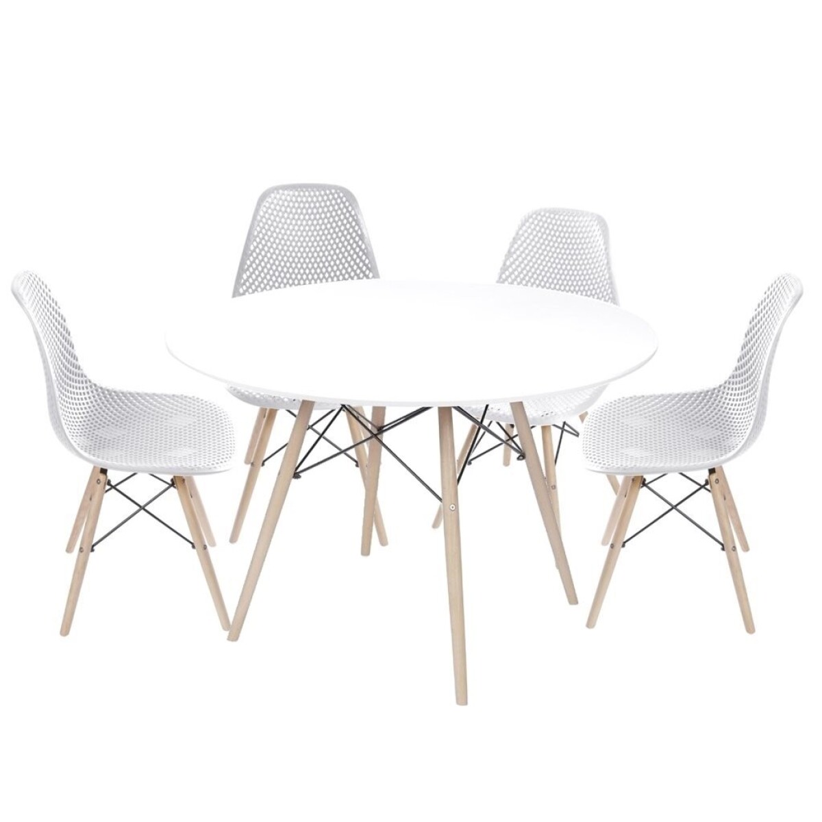 Set Mesa Eames + Sillas Colmena 