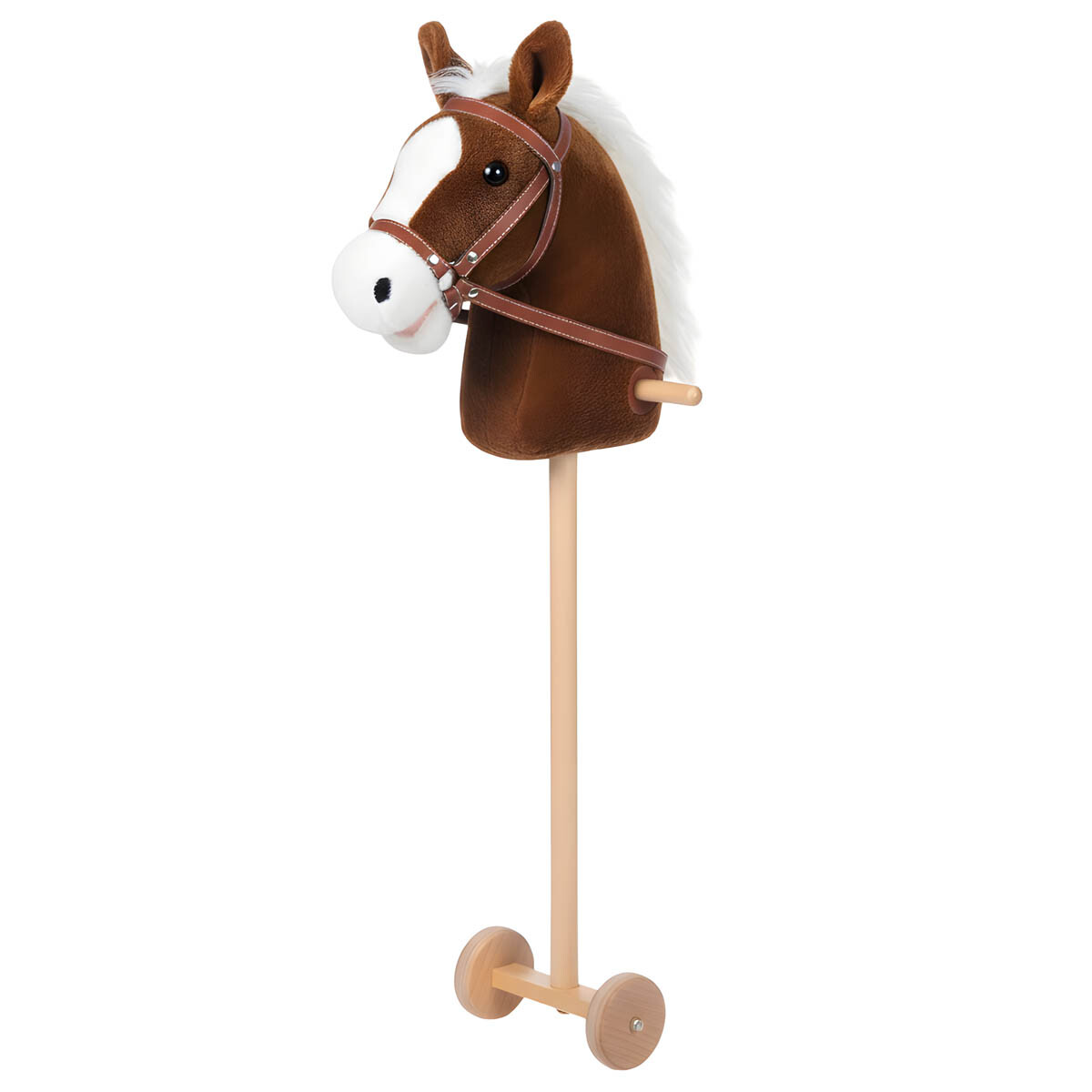 Peluche Cabeza De Caballo Palo Ruedas Niños N1 - Marrón 