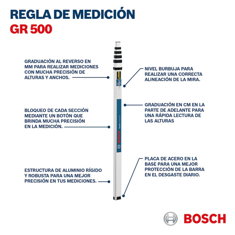 Regla de medición Bosch GR 500 altura de 5 metros Bosch Unica