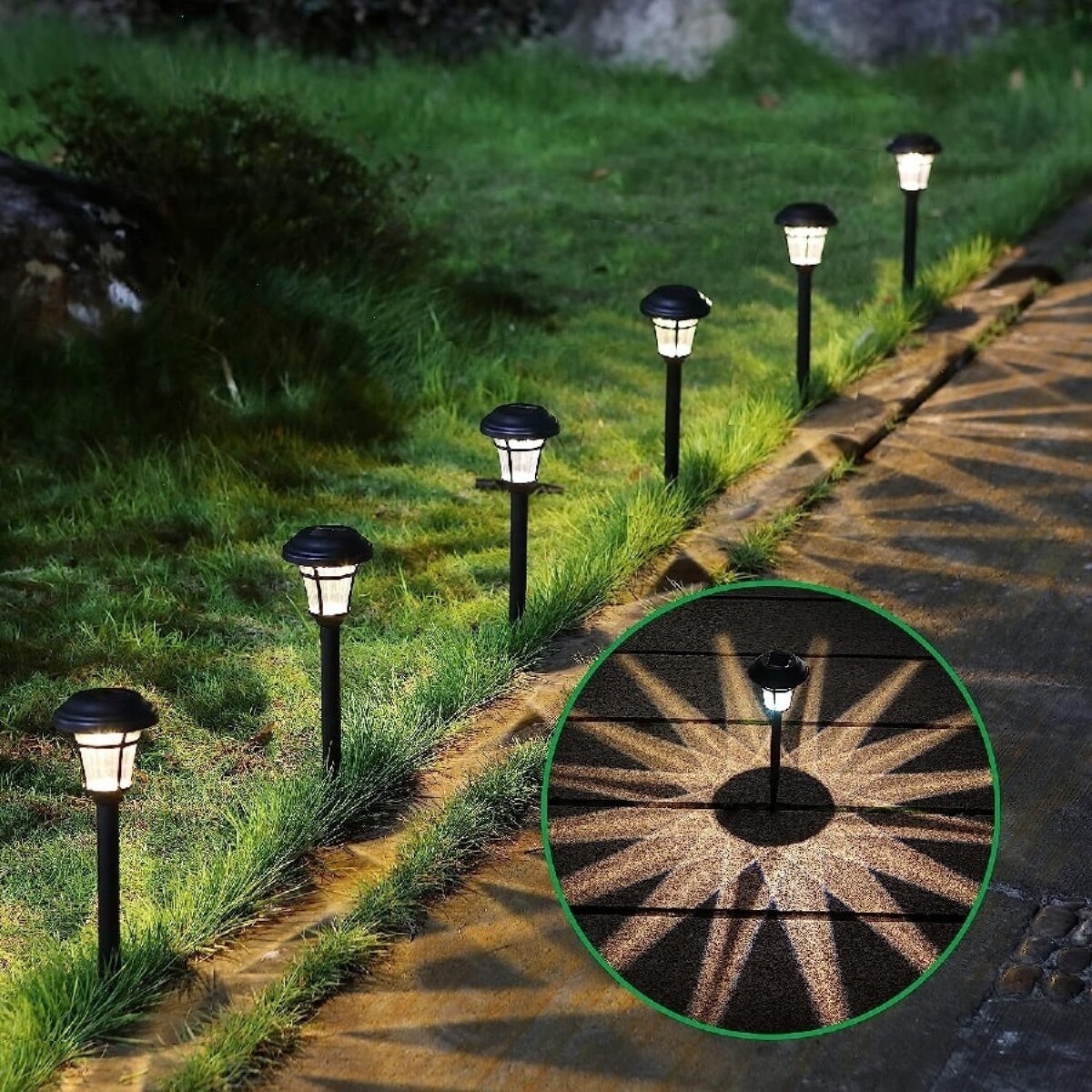 Farol estaca para jardín con energía solar 