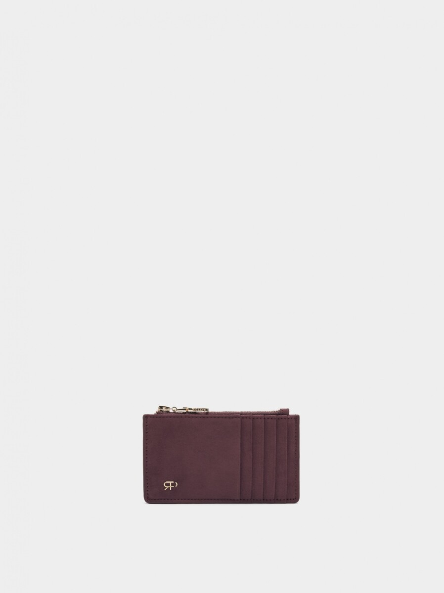 Cartera Básica Efecto Piel - burdeos 
