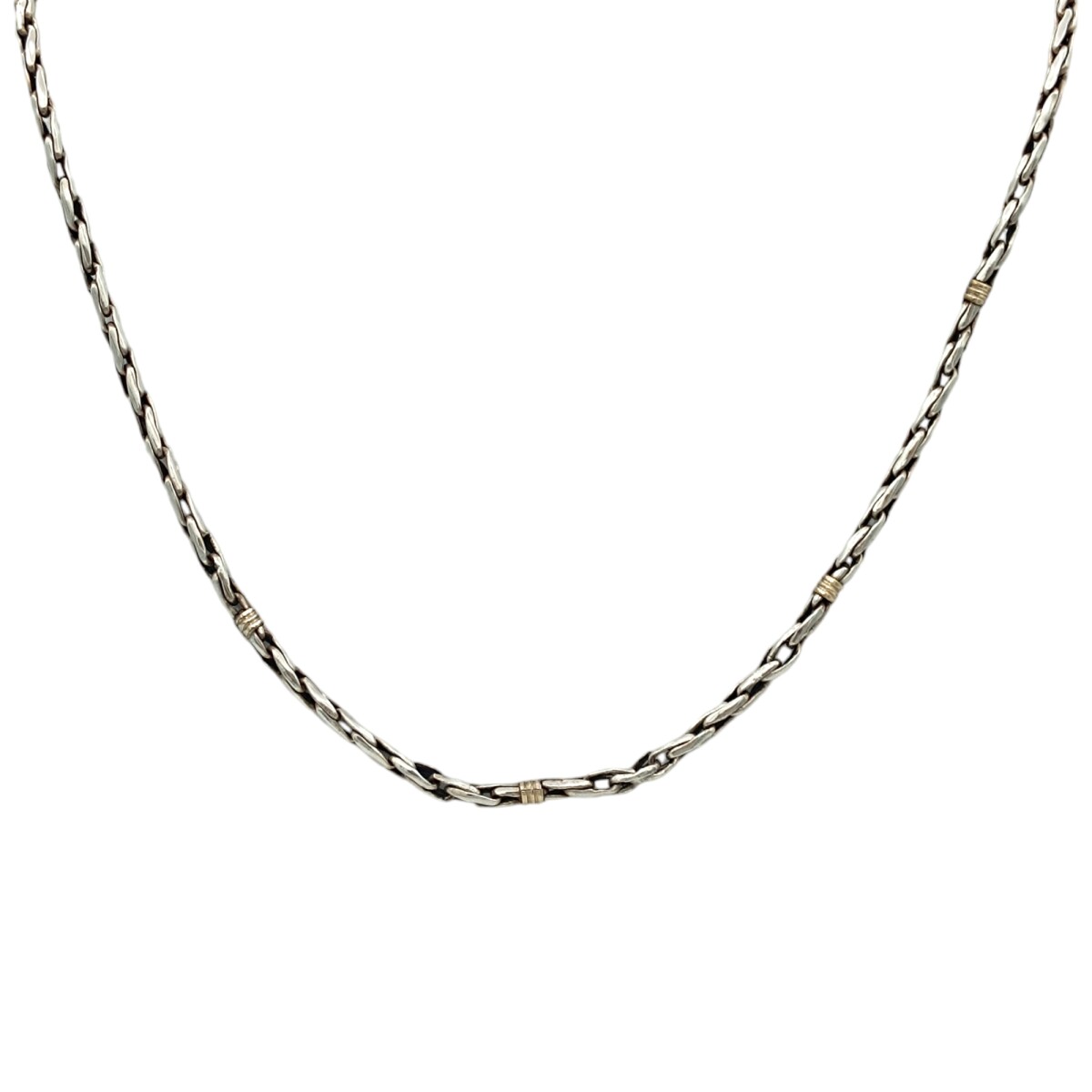 Cadena Eslabón Singapur - Plata y Oro - Sin piedra - CD5063 - sinpiedra 