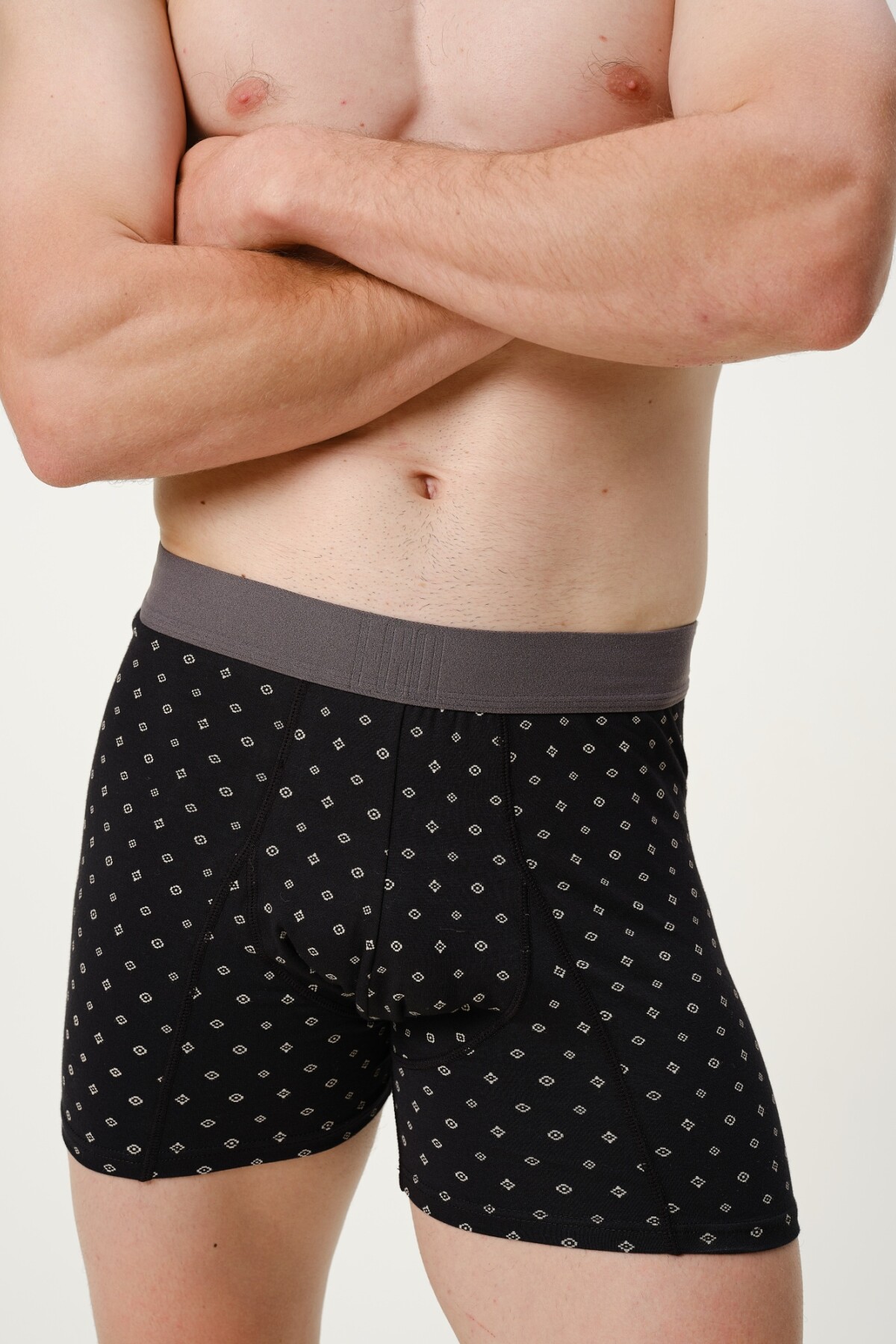 Boxer Algodón Negro Mosaicos