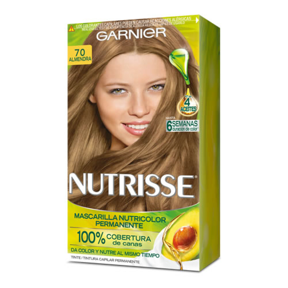 Tinta Garnier Nutrisse Nº70 Almendra | Rubio Suave con Tonalidad Cálida