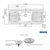 PILETA TRAMONTINA BACHA IZQUIERDA ACERO INOX 93415-50 Pileta Tramontina Bacha Izquierda Acero Inox 93415-50