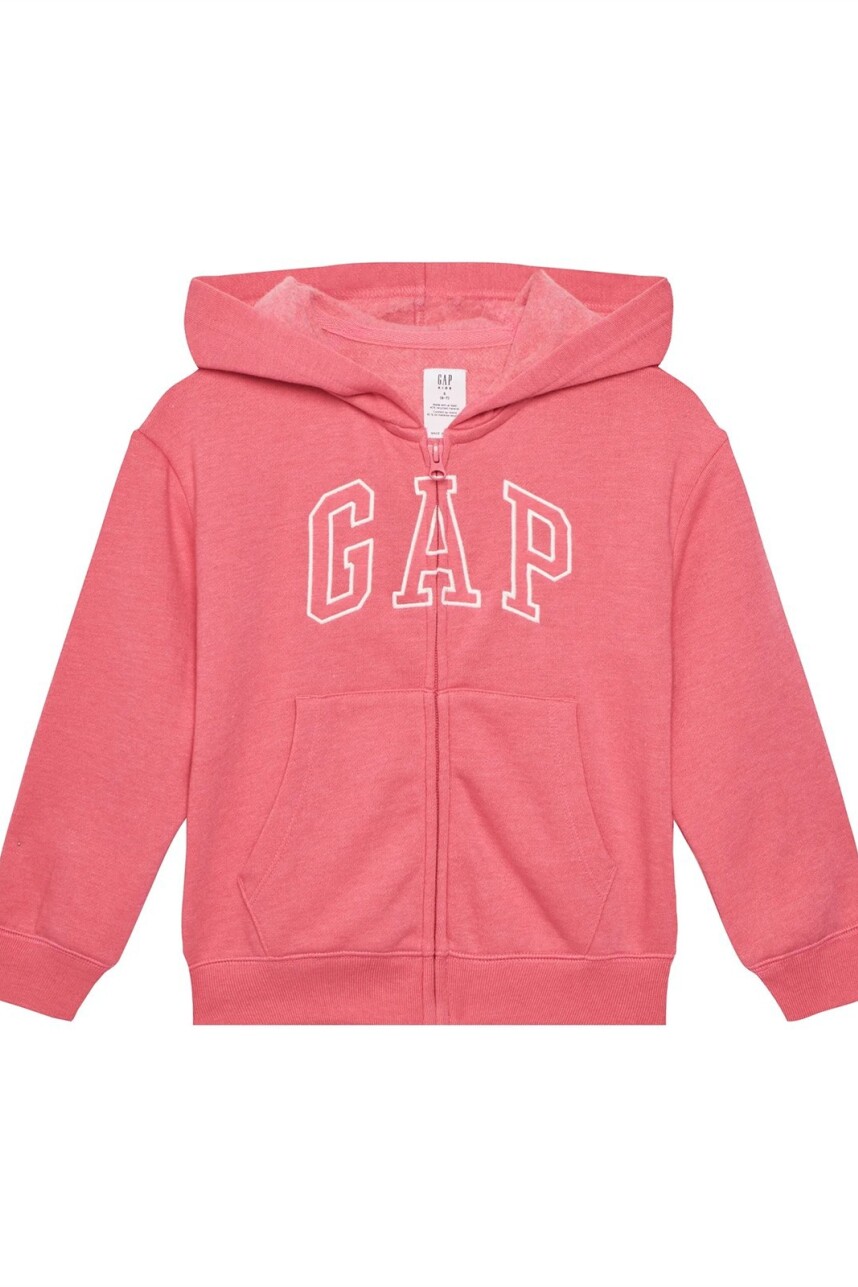 Buzo Canguro Con Cierre Logo Gap Con Felpa Niña Pink Jubilee Neon 267