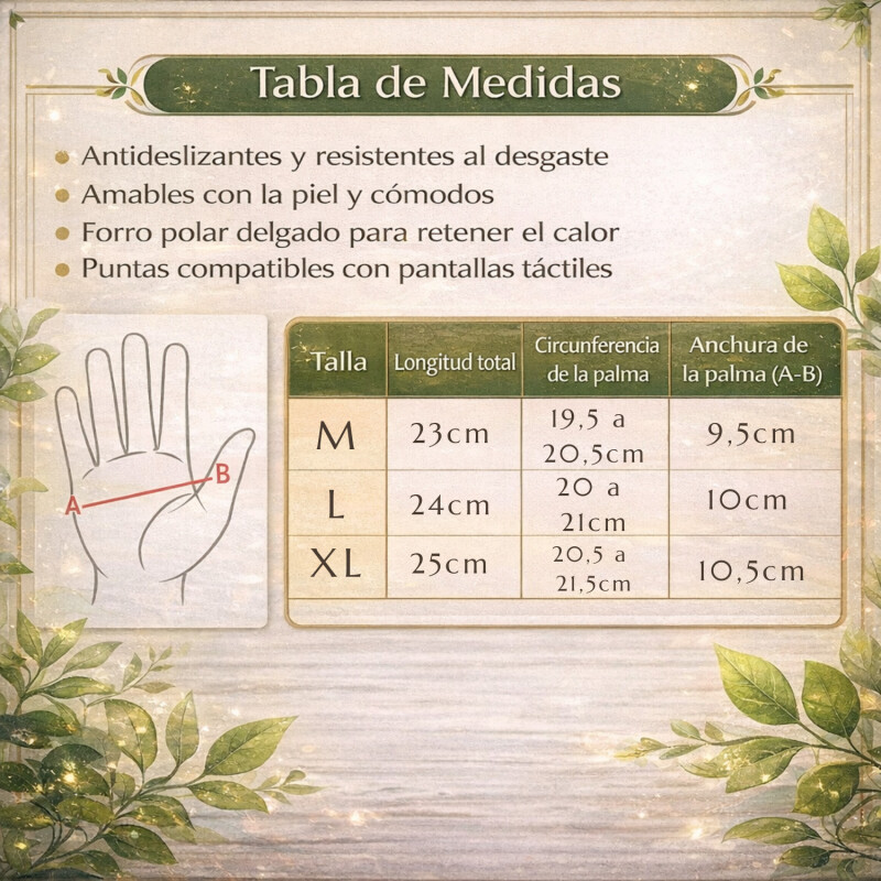 Guantes Termicos Tactiles Impermeable Antideslizante Abrigo Talle M