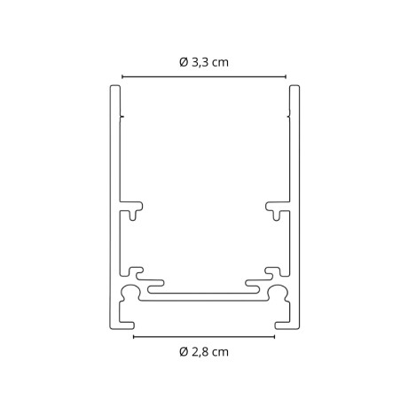 RIEL MAGNETICO PARA EMBUTIR 1M Riel Magnético G2 Embutir 1 Metro Blanco