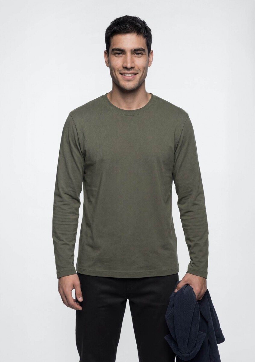CAMISETA BÁSICA DE ALGODÓN - VERDE 