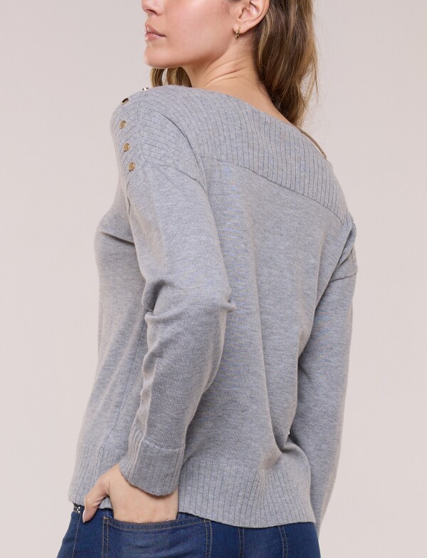 Buzo Tejido Con Tachas GRIS