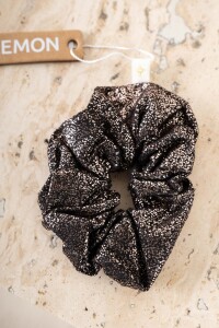 Scrunchie Glitter Negro