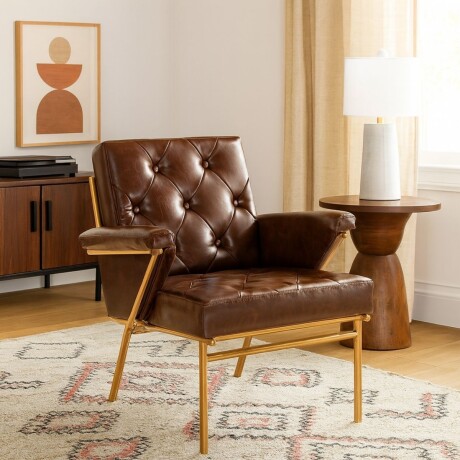 POLTRONA MID CENTURY MARRÓN